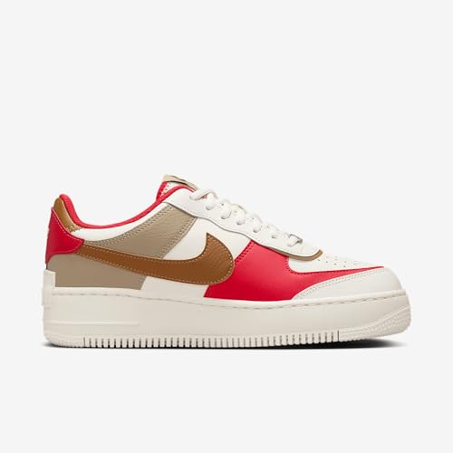 Nike Nike Air Force 1 Shadow Women's Shoes (HQ3400-030, Shown: Phantom/Fire Red/Khaki/Light British Tan) Size 10
