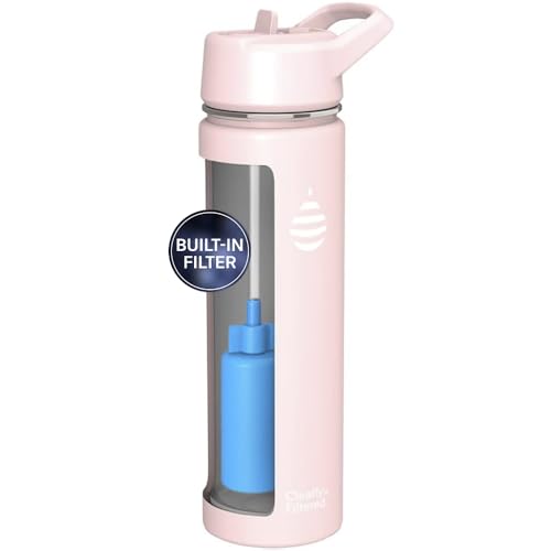 Clearly Filtered Water Bottle | Removes 200+ Contaminants, Double-Wall Insulated Stainless Steel, BPA/BPS Free, Phthalate Free, Filters Flouride Lead Chlorine (20oz, Blush) by Clearly Filtered - Used condition - US$24.65