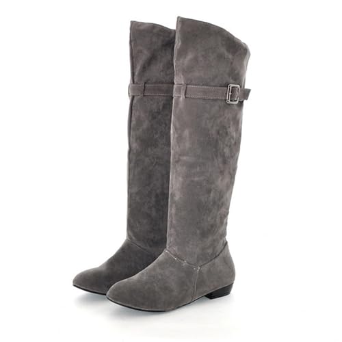 Bottes hautes noires plates pour femmes pour marcher avec style en ville taille 40