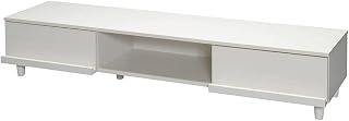 Iris Ohyama, TV stand/Bench TV/TV Cabinet/TV Cabinet with shelf/Wooden TV stand, Adjustable feet,Tv unit suitable up to 52inch, Office, Living Room - TV cabinet/shelf - BAB-150A - White Oak