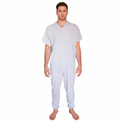 Cremallera trasera en este pijama de verano de algodón antidesvestido