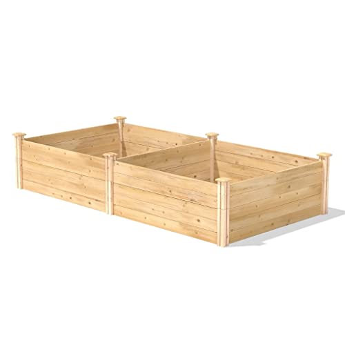 Insassy 17 Inch High Cedar Wood Raised Garden Bed 4 Ft X 8 Ft - Made In Usa #TOP1