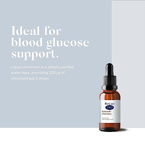 BioCare Nutrisorb Chromium | Supports the Maintenance of Normal Blood Glucose Levels | Purified Water Base | Suitable for Vegetarians and Vegans | 15 ml