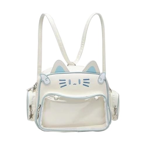 Noowye Kawaii Gato Ita Bag Anime Maomao Mochila con Estética Ajustable Mochila Escolar Japonesa Bolsa de Exhibición Y2k Bonito Bolso Mujer para DIY Decoraciones, 21*12*20CM