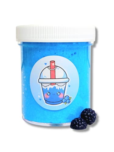Blue Raspberry Slushy Snowfizz Handmade Scented Slime 4oz - Hoshimi Slimes