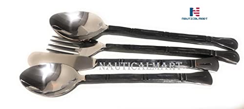 Dinner Set Hand Forged Stainless Steel Flatware Fork Spoon Knife Rustic Kitchen, Kitchen Accessories, Viking Cutlery, Medieval Cutlery, Dining Sets #TOP2