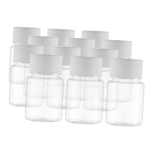 PENIKOKO 12 piezas Botellas Pastillas Plástico Transparente con Tapa Hermética para Almacenamiento Viaje Compacto