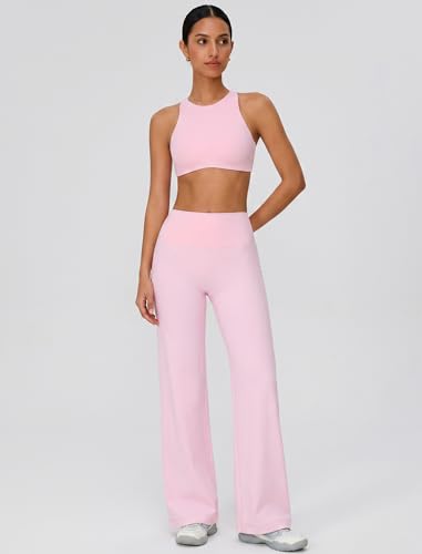 Two Piece Pink Yoga Set for Women Matching Workout Set Pilates Outfits L - image 3