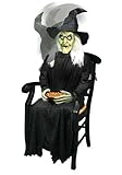 Sitting Witch Animated Prop Halloween Porch Greeter