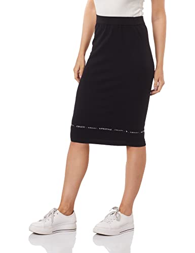Saia Midi, Colcci Fitness, feminino, Preto, P