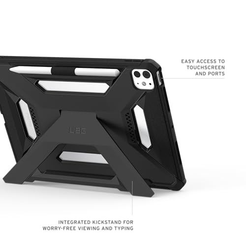 Image of Urban Armor Gear UAG Designed for iPad Pro 11 inch Case (6th / 5th Gen, M5 /M4, 2025 /2024) (A3357, A3358, A3359) Scout Plus Rugged Transparent Protective Cover with Kickstand and Pencil Holder - Black