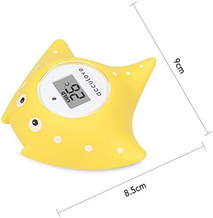 Bath Thermometer Baby Safety and Floating Bathtub Temperature Thermometer Yellow Fish Authorized by Acculove
