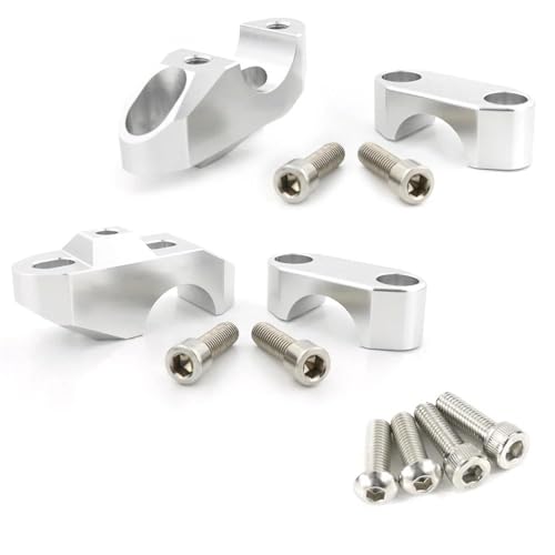 Elevadores de manillar con montaje trasero para Ducati y Rocket III en acabado plata premium 4