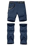 StunShow Kids Youth Hiking Cargo Pants，Waterproof and Quick-Drying Convertible Zipper Pants, Outdoor Camping Pants Blue 16