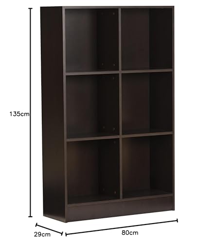 Image of DeckUp Meritus-L 3-Shelf Engineered Wood Book Shelf and Display Unit (Dark Wenge, Matte Finish)