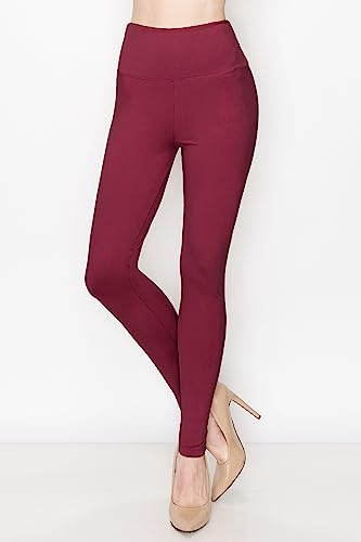 Pantalon de yoga bordeaux et legging taille haute doux - 3