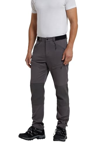 Mountain Warehouse Jungle Mens Trekking Trousers - Water-Resistant, UV Protect, Elastic Waistband, Bottoms - Spring Summer, Hiking & Outdoor Charcoal (Trekking Regular) Men's W36