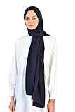 Modal Scarf, Fashion Modal Hijab Scarf 200x55 Cm (dark blue)