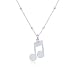 WANDA PLATA Collar con colgante Nota Musical para Mujer, Niña, Chica Joven en Plata de Ley 925, Gargantilla Música con Cadena de 38 cm + 5 extensión en Caja de Regalo