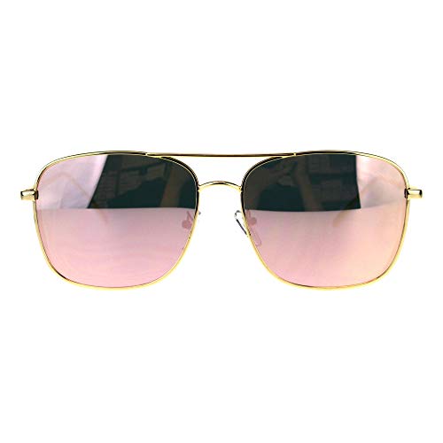 PASTL Unisex Side Cover Sunglasses Square Metal Frame Mirror Lens UV 4002