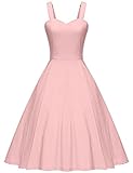 GownTown Women's Vintage Straps Dresses Bridesmaid Party DressWith Pockets Pink