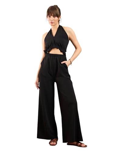 Image of SASSAFRAS Women's Knitted Halter Neck Jumpsuit
