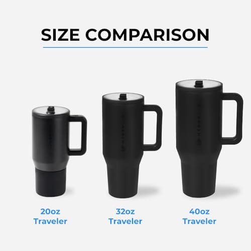 Image of HydroJug Traveler - 32 oz Water Bottle with Handle & Flip Straw - Fits in Cup Holder, Leak Resistant Tumbler-Reusable Insulated Stainless Steel & Rubber Base - Gifts for Women & Men, Harvest Berry