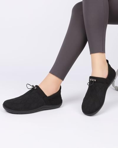 Women's Wide Toe Barefoot Minimalist Walking Shoes Comfortable Tennis Gym Athletic Flats Slip-on Sneakers4