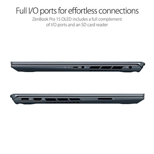 Asus Zenbook Pro 15 Oled Laptop 15.6” Fhd Touch Display, Amd Ryzen 9 5900Hx Cpu, Nvidia Geforce Rtx 3050 Ti Gpu, 16Gb Ram, 1Tb Pcie Ssd, Windows 11 Pro, Pine Grey, Um535Qe-Xh91T #TOP5
