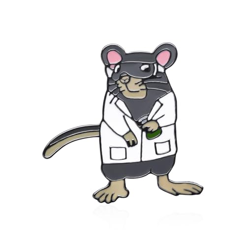 Image of Dr's gift Science Mouse Pins Brooch Lab Rat Doctor Pin Lapel Backpacks Badge Fun Biology Jewelry Gifts for Scientists Teachers Animal Researchers