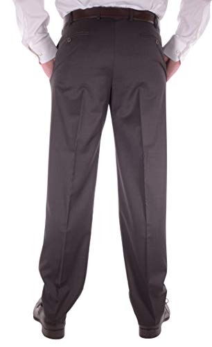 Zanella Devon Luxury Wool Men Trousers - Modern Fit Flat Front Solid Dress Pants3