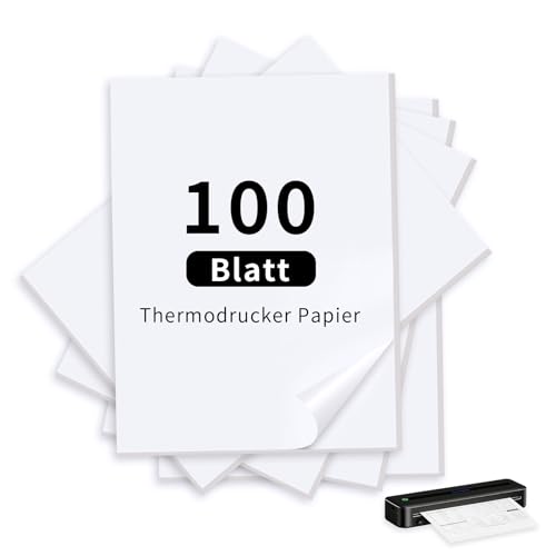 Papel térmico A4, 100 hojas para impresora térmica, papel térmico de secado rápido, compatible con impresoras térmicas A4 para archivos, documentos, fotos