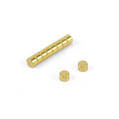 First4magnets Magnet Expert 3 mm de diamètre x 2 mm d'épaisseur N42 Néodyme Aimant - plaqué Or (Paquet de 10)