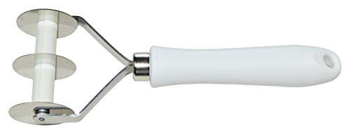 ELETTRO CENTER Art.315 Tagliapasta Liso 2 Piste, Acero Inoxidable, Blanco