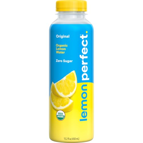 Lemon Perfect Original Lemon, Hydrating Flavored Lemon Water, Zero Sugar, Delicious and Refreshing, Organic, 15.2 fl oz Bottle