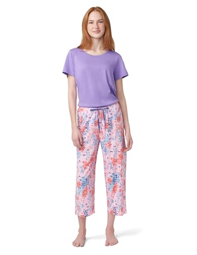 Image of HUE Women's Spring Pajama Separates Soft Whimsical Print Pjs with Flowers, Animals, Garden Themed Pjs, Cocktails