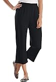 Woman Within Women's Plus Size 7-Day Knit Capri Pants - 3X, Black