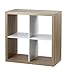 Casâme Étagères 4 Cases - Meuble 4 Cases - Petite Bibliothèque - sans Fond - Coloris Chêne et Intérieur Blanc - en MDF - pour Salon et Chambre - 76 x 39 x H76cm