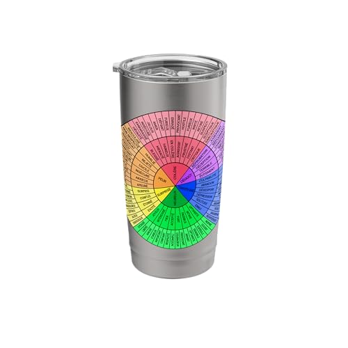 Mental Health Feelings Wheel in French Emotions Awareness Stainless Steel Insulated Tumbler
