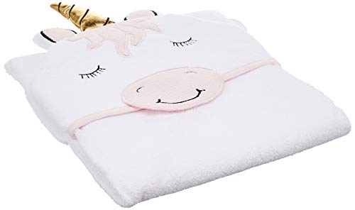 Image of Hudson Baby Unisex Baby Cotton Animal Face Hooded Towel, Modern Unicorn, One Size