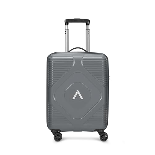 Image of Aristocrat Crystal Cabin Trolley Bag 55cm | Small Hard Luggage | 8-Wheel Suitcase for Travel | Combination Lock with Anti-Theft Zipper | Polypropylene | 3 Years International Warranty (Grey)