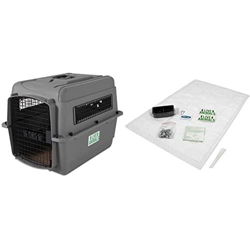 Petmate Sky Kennel Pet Carrier (28 Inch) and Petmate 290300 Kennel Travel Kit