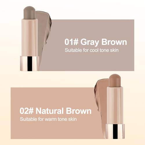 Erinde Cool Toned Contour Stick, Natural Cream Contour Stick, Blendable & Smooth Matte Bronzer Stick, Waterproof & Long Lasting Face Shaping Contouring Makeup, Travel Size, 01 Gray Brown - Image 3