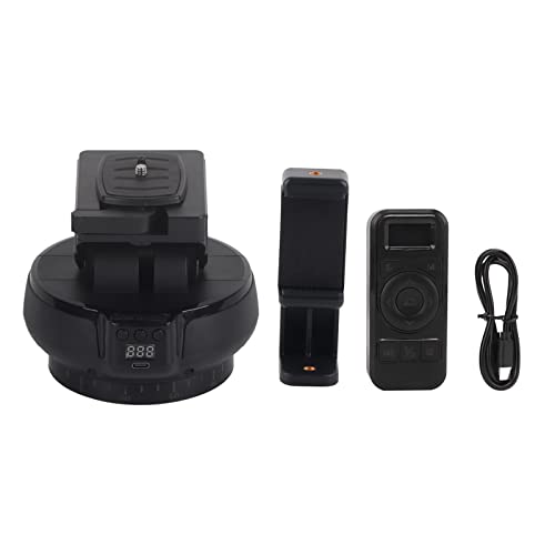 Image of Motorized Pan Tilt Head, 100m Control, 360 Degree Rotation, Tilt ±35 Degree, 9 Gears Adjustable Speed, Panoramic Tripod Head for Smartphones, Camera,Black