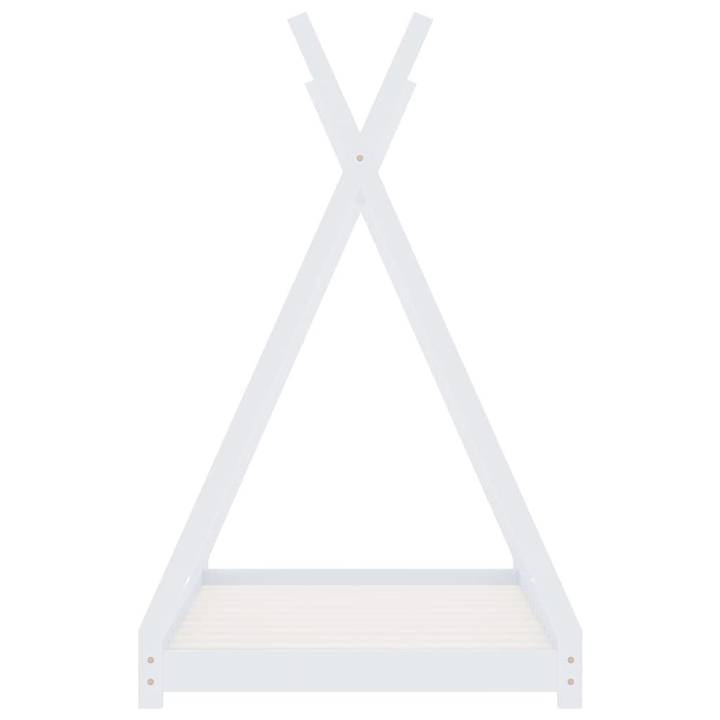 vidaXL Estructura de Cama Infantil Mueble para Habitación Dormir Cuarto de Niños Blanco 80x160 cm Madera Maciza de Pino
