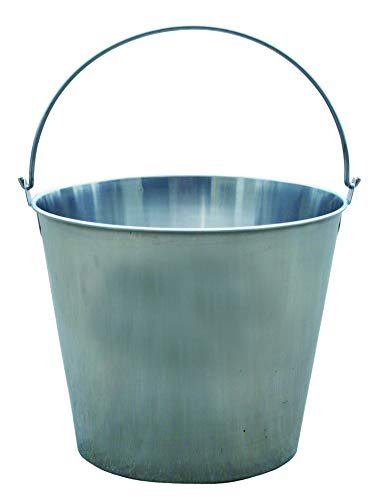 Little Giant® Stainless Steel Dairy Pail | Galvanized Metal Utility Bucket with Handle for Gardening & Farming | Cow Pail | 16 Quart