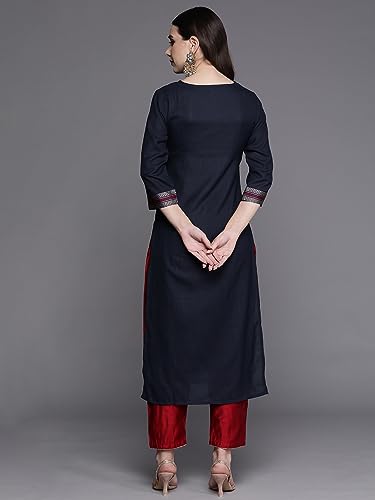 Image of INDO ERA Cotton Solid Straight Kurta for Women (ERERE3916)