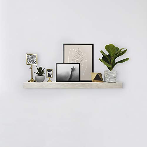 Image of MCS Gray Woodgrain Floating Shelf, 36 Inch x 4 Inch, 36 x 4