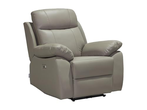 Vente-unique - Fauteuil Relax électrique en Cuir Taupe VIPINO