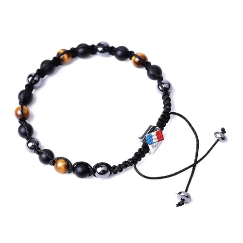 Miracles Minéraux Bracelet pierre naturelle triple protection | création artisanale | lithothérapie | bien être | bracelet homme femme mixte | cadeaux (Triple...